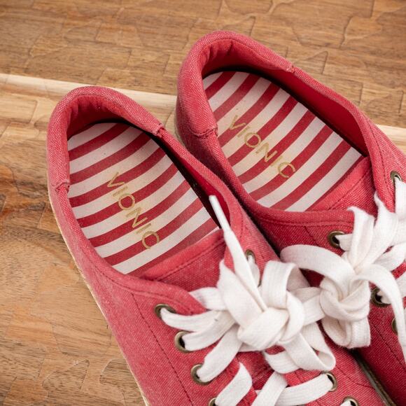 Vionic Shoes Women's 10 Sunny Hattie Canvas Sneakers Lace Up Braided Rope Red - Picture 7 of 8